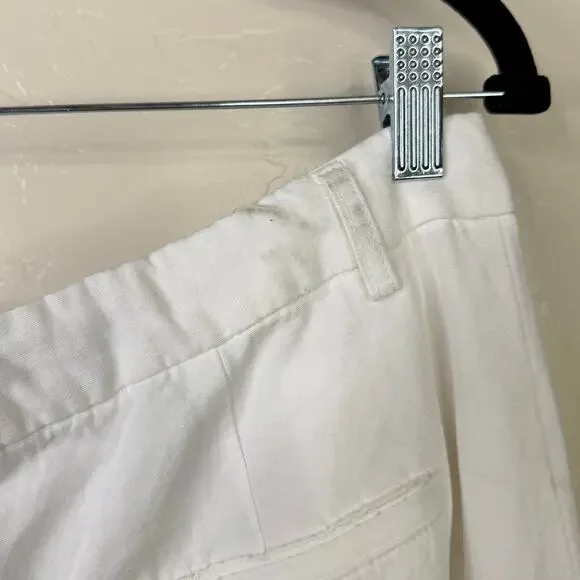 Zara NWOT White Cotton Linen Ultra High Pleated Wide Leg Trouser Pants Large - Picture 8 of 8